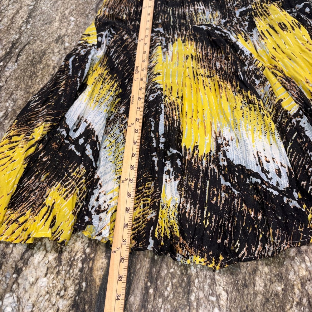 Abstract Print Tiered Boho Skirt Womens Medium Yellow Mix Nouveau‎ New York - Picture 4 of 9